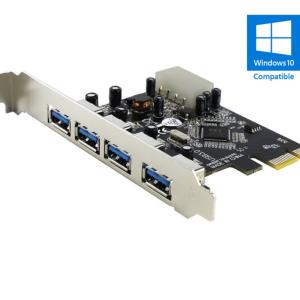 Контроллер PCI-E 4xUSB3.0 Orient VA-3U4PE (PCI-E, 4 port USB 3.0, доп разъём питания, VIA VL800) Ret