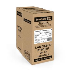 Кабель ExeGate UTP4-C5e-CCA-S24-IN-PVC-GY-100 UTP 4 пары кат.5e CCA, 0.5мм (24AWG), 100м, серый, PVC