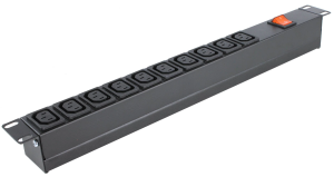 Блок силовых розеток 19", черный 1U 10 розеток  IEC-320-C13, вход IEC-320-C14, NT SOC P 10B