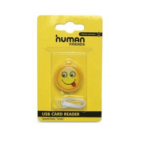 Картридер USB2.0 Human Friends Speed Rate "Smile"микро, T-flash, Micro SD