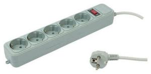 Сетевой фильтр PC Pet AP01006-3-G 3м (5 розеток) серый (пакет ПЭ)