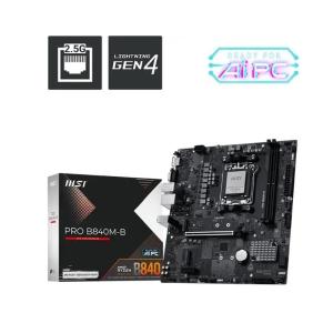 Материнская плата MSI PRO B840M-B B840, AM5, 2*DDR5, 1*PCIEx16, 1*PCIEx1, 2*M.2, 1*TypeC, 6*USB3.2Ge