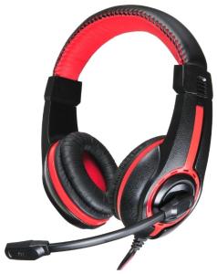 Наушники с микрофоном Oklick HS-L200 черный/красный 2м мониторные оголовье (Y-819) разъем 3,5мм