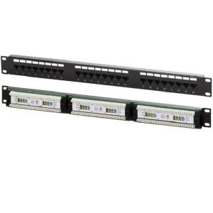 Патч-панель 19" 1U, 24 порта Cat.5е Lanmaster NM-PPU24C 19" 1U 24xRJ45 кат.5E UTP