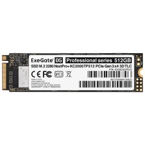 Накопитель SSD 512Гб ExeGate NextPro+ KC2000TP512 PCIe Gen3x4, NVMe, 22x80mm, 3D TLC