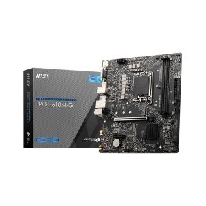 Материнская плата MSI PRO H610M-G  LGA 1700, Intel H610, 2xDDR5-5600 МГц, 1xPCI-Ex16, 1xM.2, Micro-A