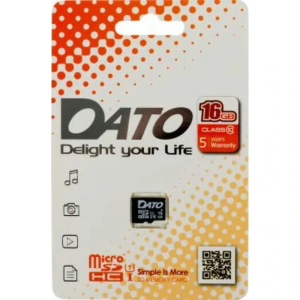 Карта памяти MicroSD 16Гб Dato DTTF016GUIC10 Class 10