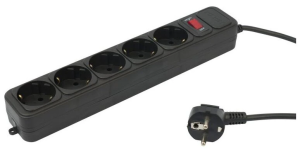 Сетевой фильтр PC Pet AP01006-3-B 3м (5 розеток) черный (пакет ПЭ)