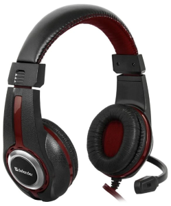 Наушники с микрофоном Defender Warhead G-185 черный+красный 2 м. разъем 3,5мм