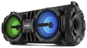 Колонки портативные Sven PS-485, черный, (2.0, мощность 2x14 Вт (RMS), Bluetooth, FM, USB, microSD, 
