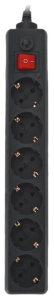 Сетевой фильтр Buro 600SH-1.8-B 1.8м (6 розеток) черный (коробка)