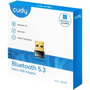 Устройство связи Bluetooth CUDY BU530  5.3 Nano USB Adapter, Nano Size, USB 2.0, Windows 11/10/8.1/7