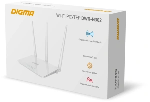 wi-fi роутер digma dwr-n302 3 антенны 4xlan 2.4ггц