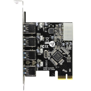 контроллер pci-e 4xusb3.0 orient va-3u4pe (pci-e, 4 port usb 3.0, доп разъём питания, via vl800) ret