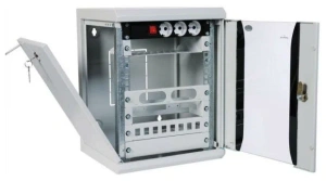 шкаф настенный цмо (шрн-8.255-10) 8u 320x305мм пер.дв.стекл серый 255мм 8.1кг 180град
