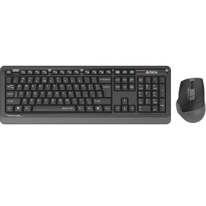 беспроводная клавиатура и мышь a4tech fstyler fgs1035q черный/серый бесшумная usb