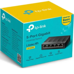 коммутатор tp-link ls1005g hub 10/100/1000mb 5 портовый гигабитный