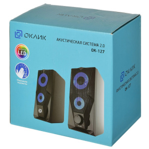 колонки oklick ok-127  2.0 черный 6вт