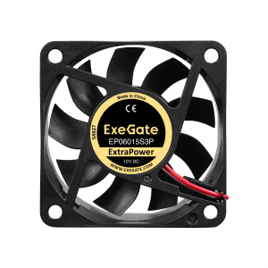 кулер exegate extrapower ep06015s3p (60x60x15 мм, sleeve bearing (подшипник скольжения), 3pin, 4800r
