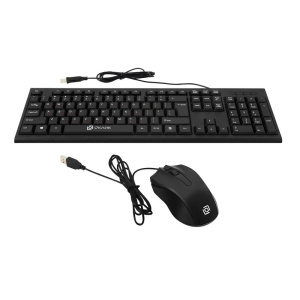 проводная клавиатура и мышь oklick 620m клав:черный мышь:черный usb