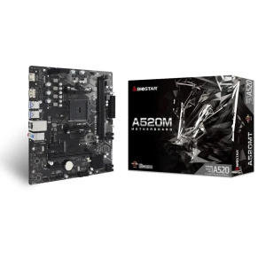 материнская плата biostar a520mt soc-am4 amd a520 2xddr4 matx ac`97 8ch(7.1) gblan raid+hdmi+dp