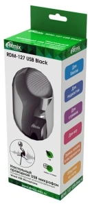 микрофон ritmix rdm-127 usb black (проводной,всенаправленый,1,5м, usb)