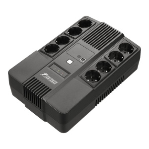 ибп powerman brick 850 plus shuko line-interactive 480w/850va 8 евророзеток (4 от аккумулятора)
