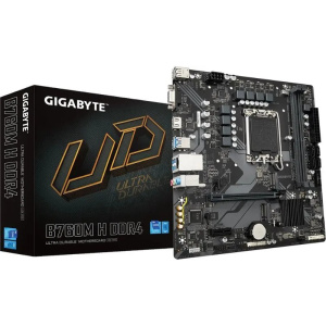 материнская плата gigabyte b760m h ddr4  socket 1700, intel®b760, 2xddr4-3200, d-sub+hdmi, 1xpci-ex1