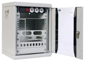 шкаф настенный цмо (шрн-8.255-10) 8u 320x305мм пер.дв.стекл серый 255мм 8.1кг 180град