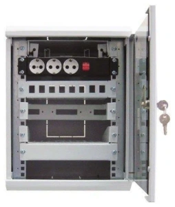 шкаф настенный цмо (шрн-8.255-10) 8u 320x305мм пер.дв.стекл серый 255мм 8.1кг 180град