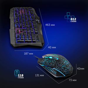 игровой комплект oklick hs-hkm100g imperial (клав/мышь/гарнитура) черный (hs-hkm100g)