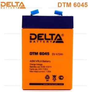 аккумулятор 6v/4,5ah, delta dtm 6045