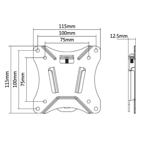 кронштейн ultramounts um 810f черный 13"-27" макс.25кг настенный фиксированный