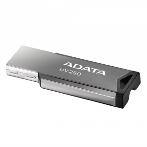 флешка usb 16гб a-data auv250-16g-rbk usb2.0 серая металл