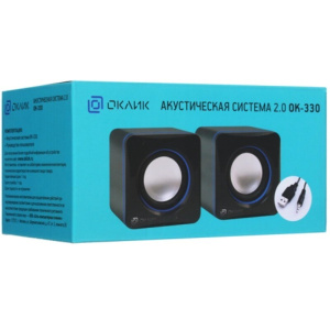 колонки oklick ok-330 2.0 черный 6вт 440403