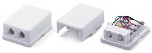 розетка  телефонная настенная rj-11/12 двойная