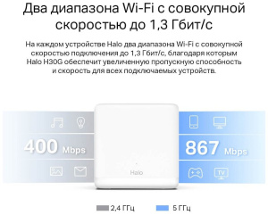 домашняя mesh wi-fi система mercusys halo h30g(3-pack) набор 3 штуки mesh система двухдиапазонная