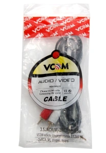 кабель audio стерео 3,5mm джек(m) - 2rca(m) 1,5м