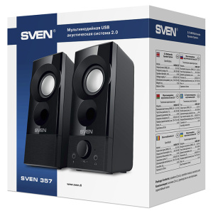 колонки sven 357 2.0 черный 6вт 