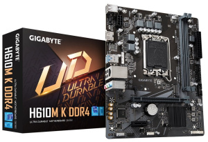 материнская плата gigabyte h610m k ddr4 soc-1700 intel h610 2xddr4 matx ac`97 8ch(7.1) gblan+vga+hdm