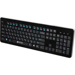 клавиатура oklick 870s черный usb беспроводная slim multimedia 368218