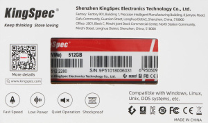 накопитель ssd m2 512гб kingspec xf-512 pci-e 4.0 x4 nvme