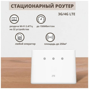 wi-fi роутер zte mf293n под сим карту белый