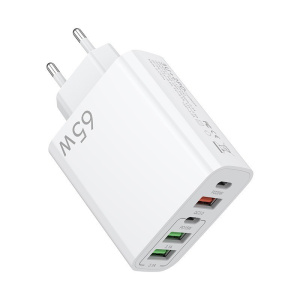 зарядное устройство универсальное 3u+2pd 3x usb + 2x type-c 65w pd20+pd15+2x 3.1a + qc 3.0