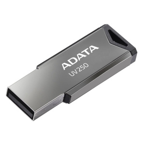 флешка usb 16гб a-data auv250-16g-rbk usb2.0 серая металл