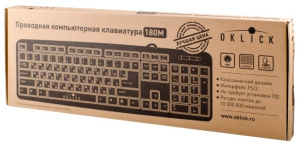 клавиатура oklick 180m black ps/2