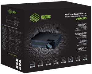 проектор cactus cs-prm.05b.wuxga-w lcd 2800lm 2000:1 (30000час) 2xusb typea 2xhdmi 4.2кг