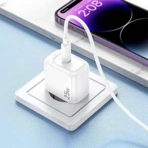 зарядное устройство hoco cs53a surplus 25w 3a (pd) usb type-c универсальное белый (31488)