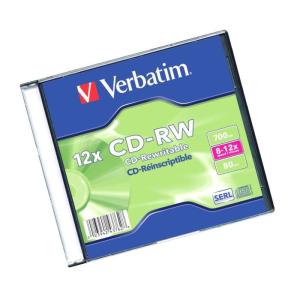 Диск CD-RW 700MВ 12х 1 шт. Verbatim в пластиковой упаковке (43167/43148/47)