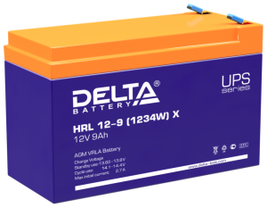 Аккумулятор 12V/9Ah, Delta HRL 12-9 (1234W) X 12В 9Ач